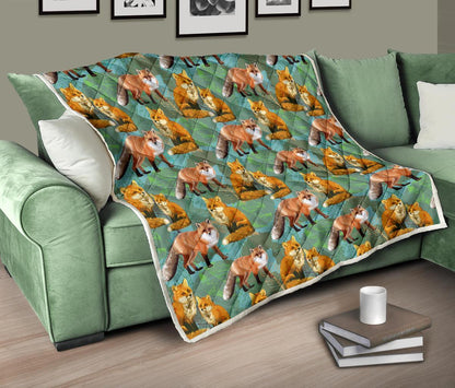 Fox Autumn leaves Themed Premium Quilt-JTAMIGO.COM