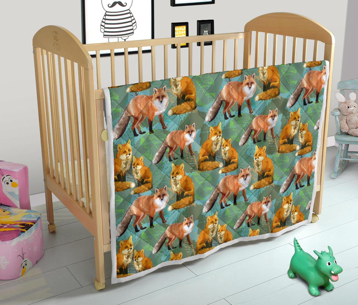 Fox Autumn leaves Themed Premium Quilt-JTAMIGO.COM