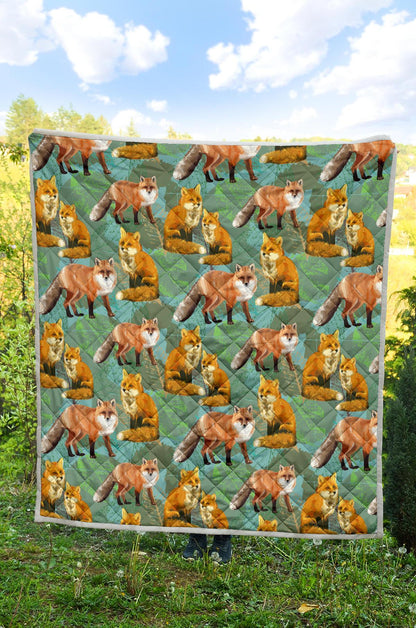 Fox Autumn leaves Themed Premium Quilt-JTAMIGO.COM