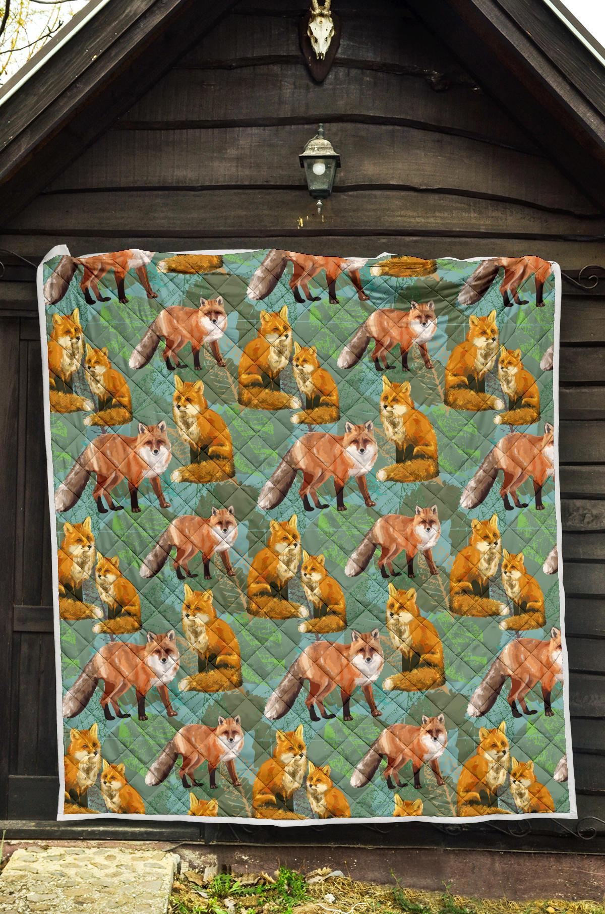 Fox Autumn leaves Themed Premium Quilt-JTAMIGO.COM