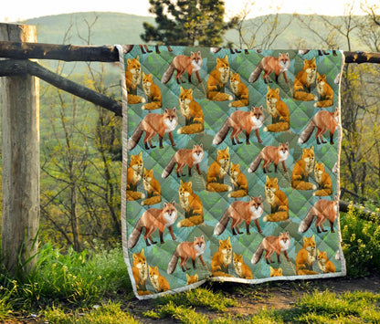 Fox Autumn leaves Themed Premium Quilt-JTAMIGO.COM