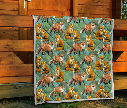 Fox Autumn leaves Themed Premium Quilt-JTAMIGO.COM