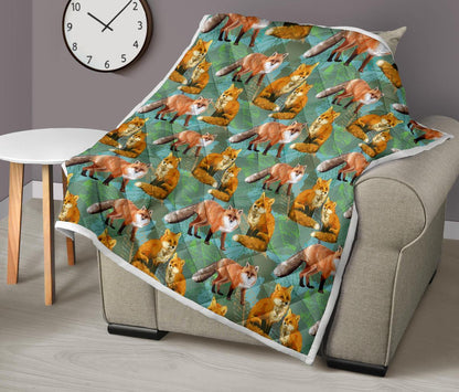 Fox Autumn leaves Themed Premium Quilt-JTAMIGO.COM