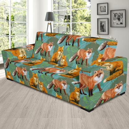 Fox Autumn leaves Themed Sofa Slipcover-JTAMIGO.COM