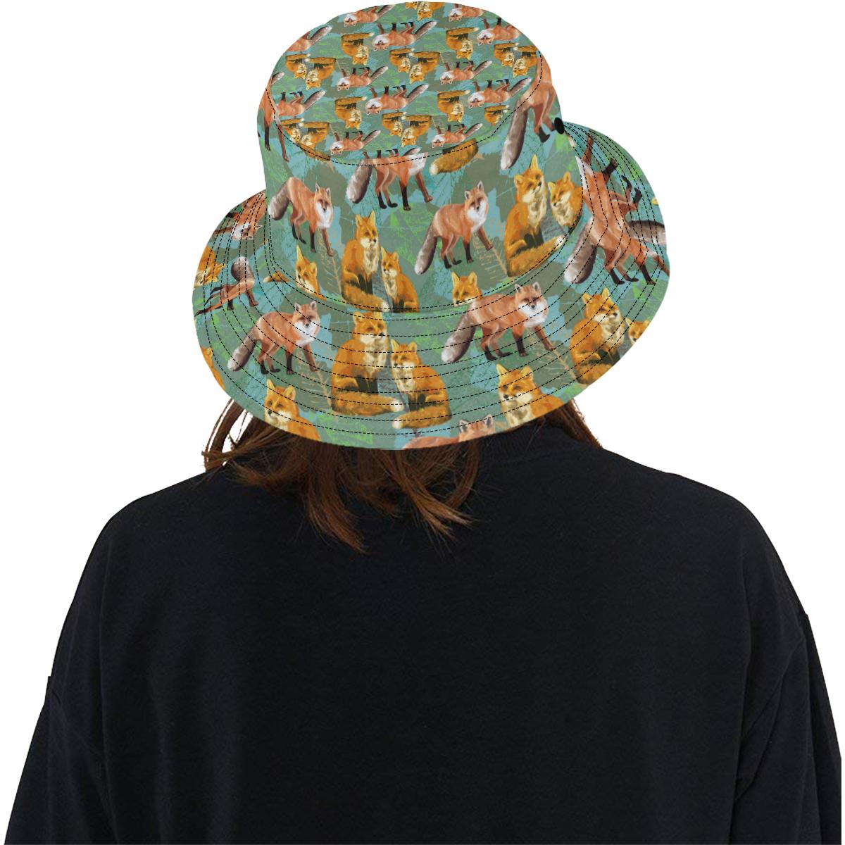Fox Autumn leaves Themed Unisex Bucket Hat