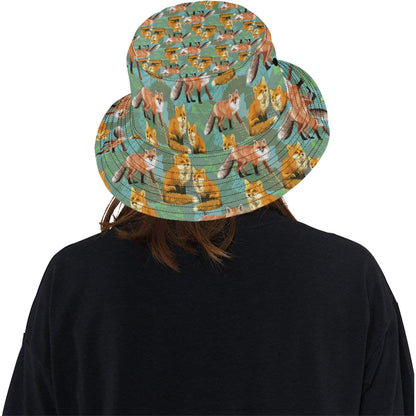 Fox Autumn leaves Themed Unisex Bucket Hat