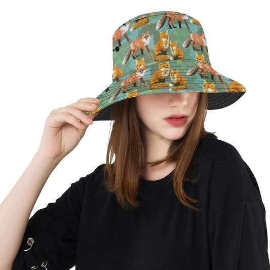 Fox Autumn leaves Themed Unisex Bucket Hat