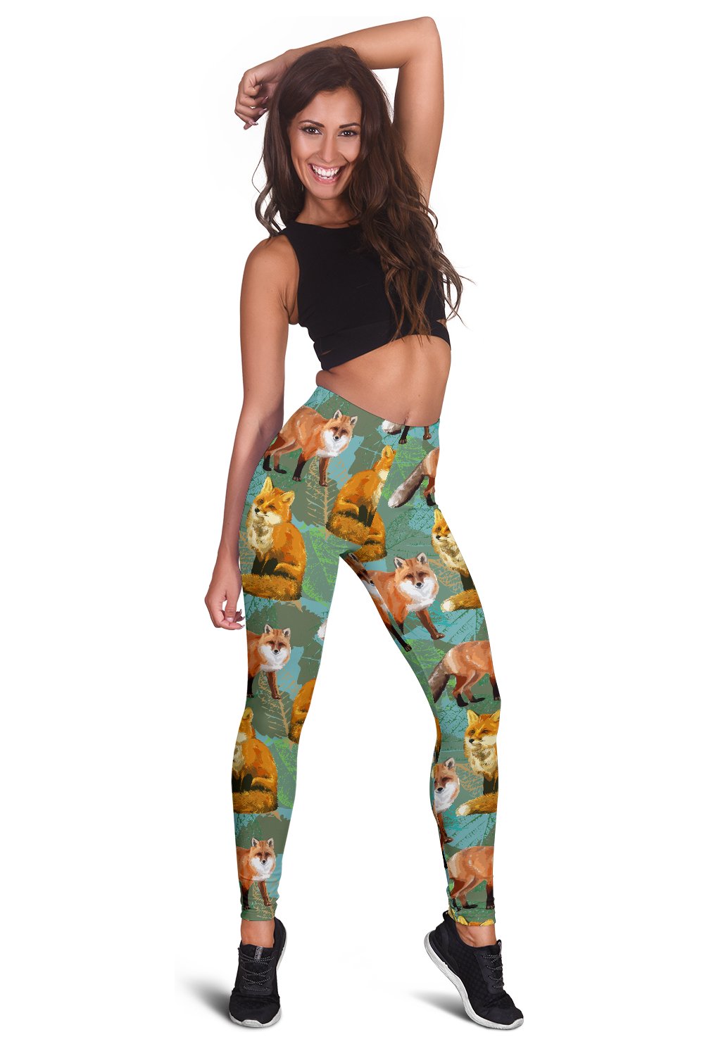 Fox Autumn leaves Themed Women Leggings