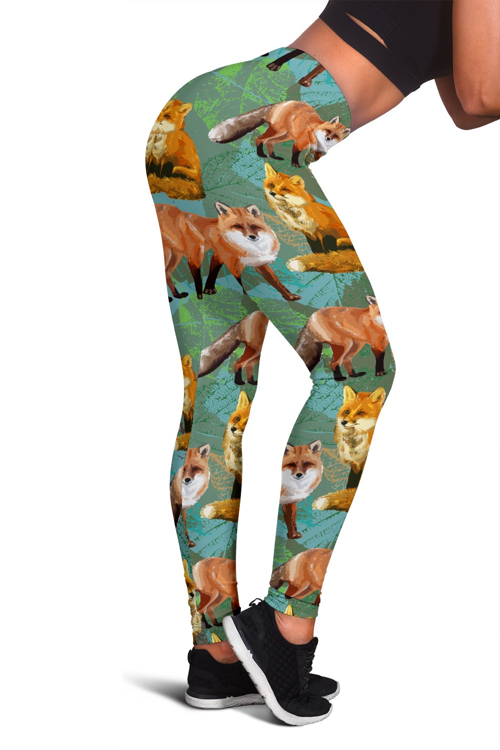 Fox Autumn leaves Themed Women Leggings