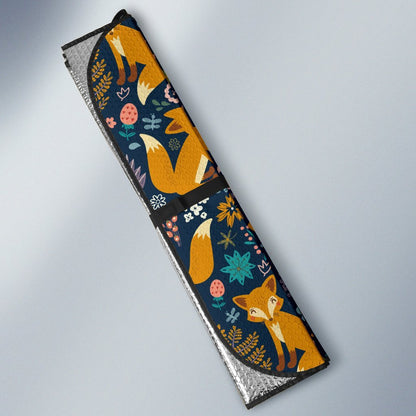Fox Cute Jungle Print Pattern Car Sun Shade For Windshield