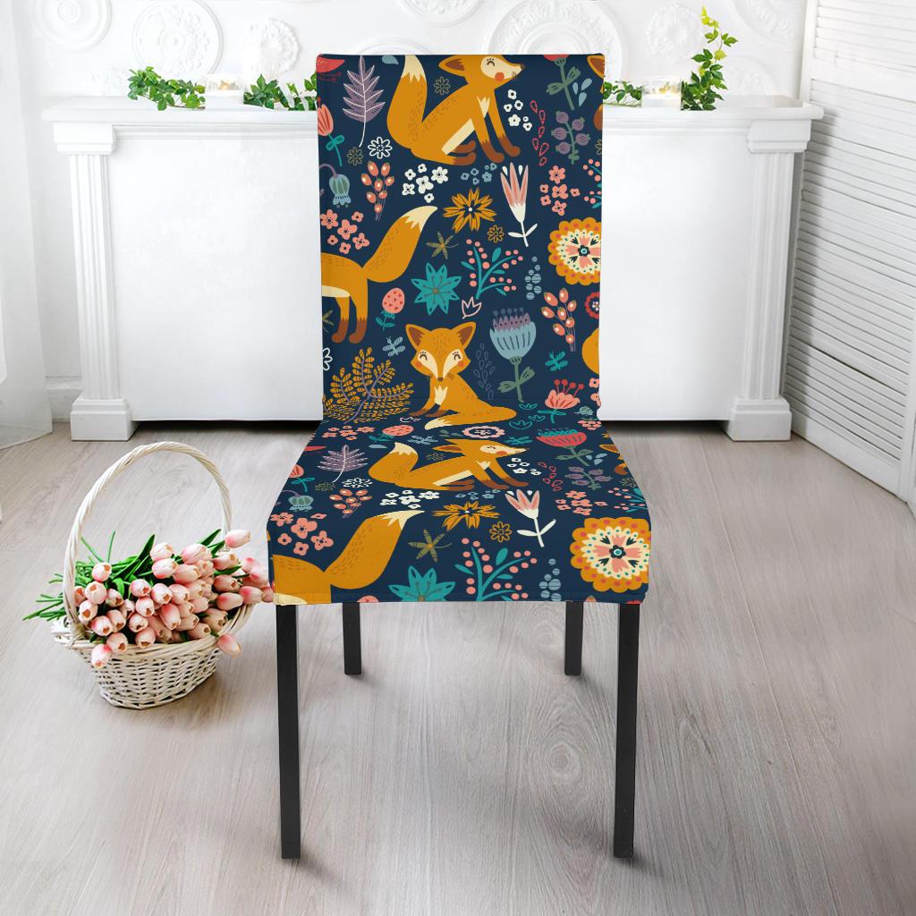 Fox Cute Jungle Print Pattern Dinning Chair Slipper-JTAMIGO.COM