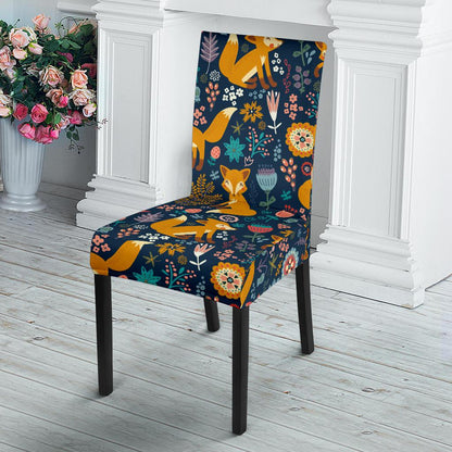 Fox Cute Jungle Print Pattern Dinning Chair Slipper-JTAMIGO.COM