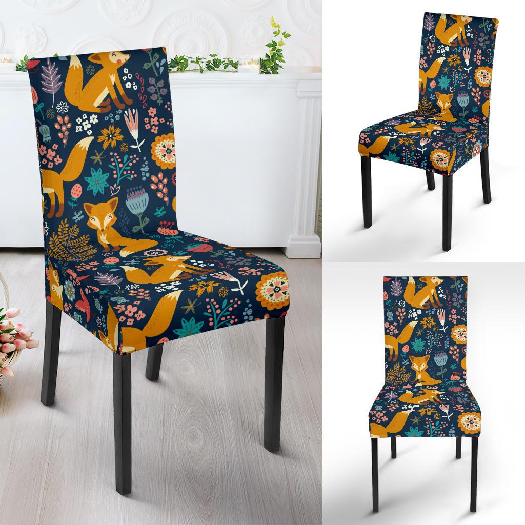 Fox Cute Jungle Print Pattern Dinning Chair Slipper-JTAMIGO.COM