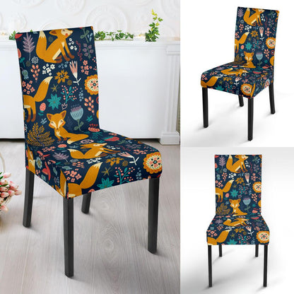 Fox Cute Jungle Print Pattern Dinning Chair Slipper-JTAMIGO.COM
