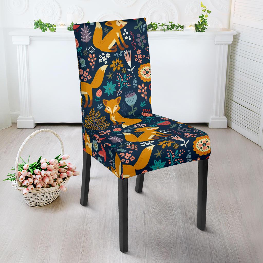 Fox Cute Jungle Print Pattern Dinning Chair Slipper-JTAMIGO.COM