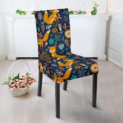 Fox Cute Jungle Print Pattern Dinning Chair Slipper-JTAMIGO.COM