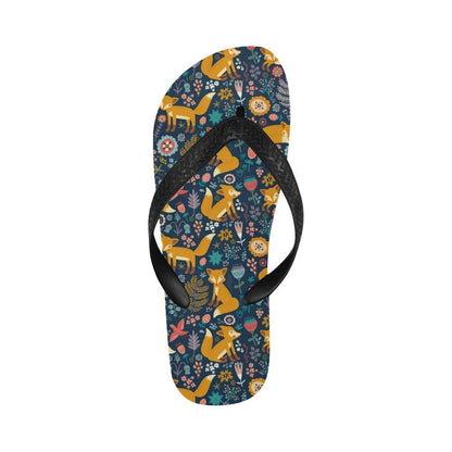 Fox Cute Jungle Print Pattern Flip Flops-JTAMIGO.COM