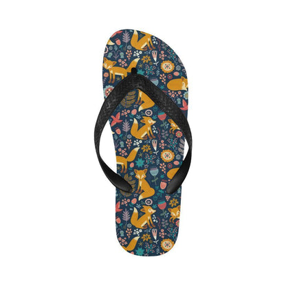 Fox Cute Jungle Print Pattern Flip Flops-JTAMIGO.COM