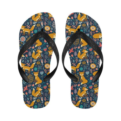 Fox Cute Jungle Print Pattern Flip Flops-JTAMIGO.COM