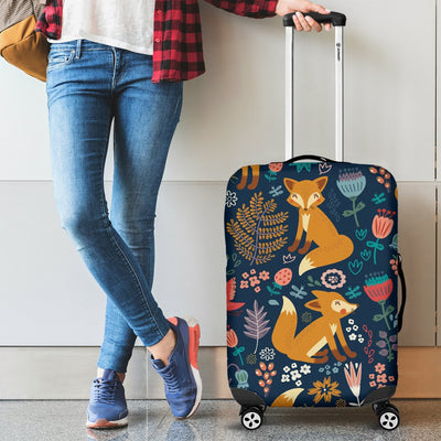 Fox Cute Jungle Print Pattern Luggage Cover Protector