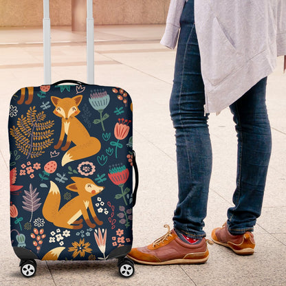 Fox Cute Jungle Print Pattern Luggage Cover Protector