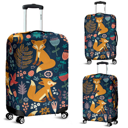 Fox Cute Jungle Print Pattern Luggage Cover Protector