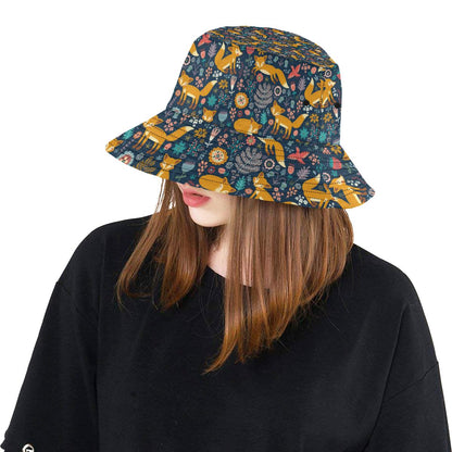 Fox Cute Jungle Print Pattern Unisex Bucket Hat