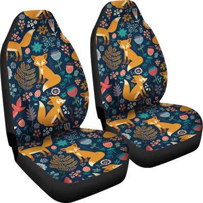 Fox Cute Jungle Print Pattern Universal Fit Car Seat Covers