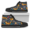 Fox Cute Jungle Print Pattern Women High Top Shoes