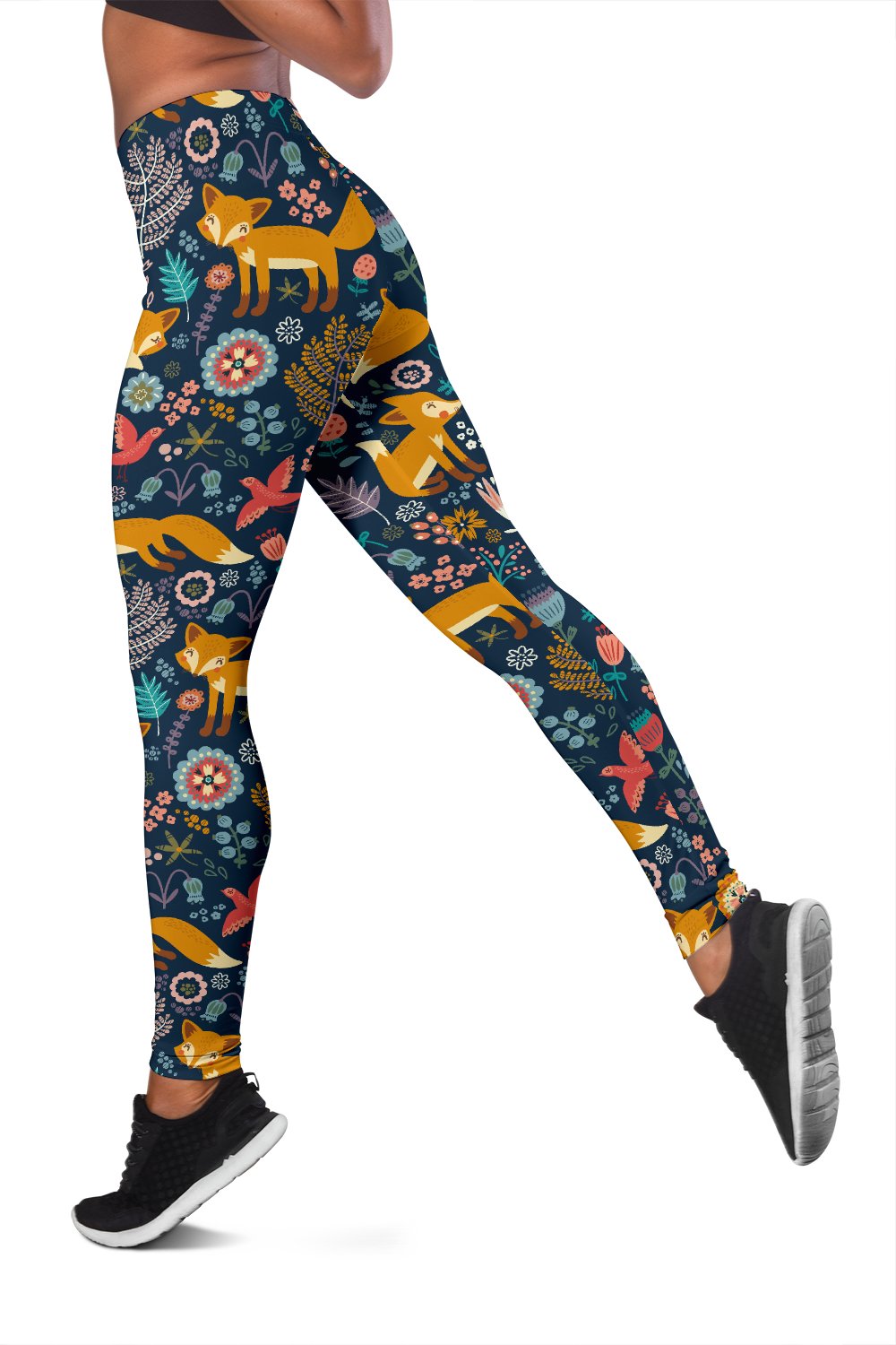 Fox Cute Jungle Print Pattern Women Leggings