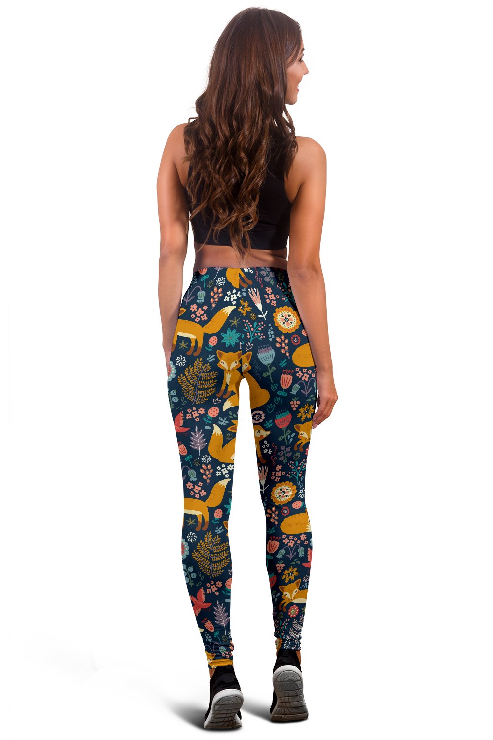 Fox Cute Jungle Print Pattern Women Leggings