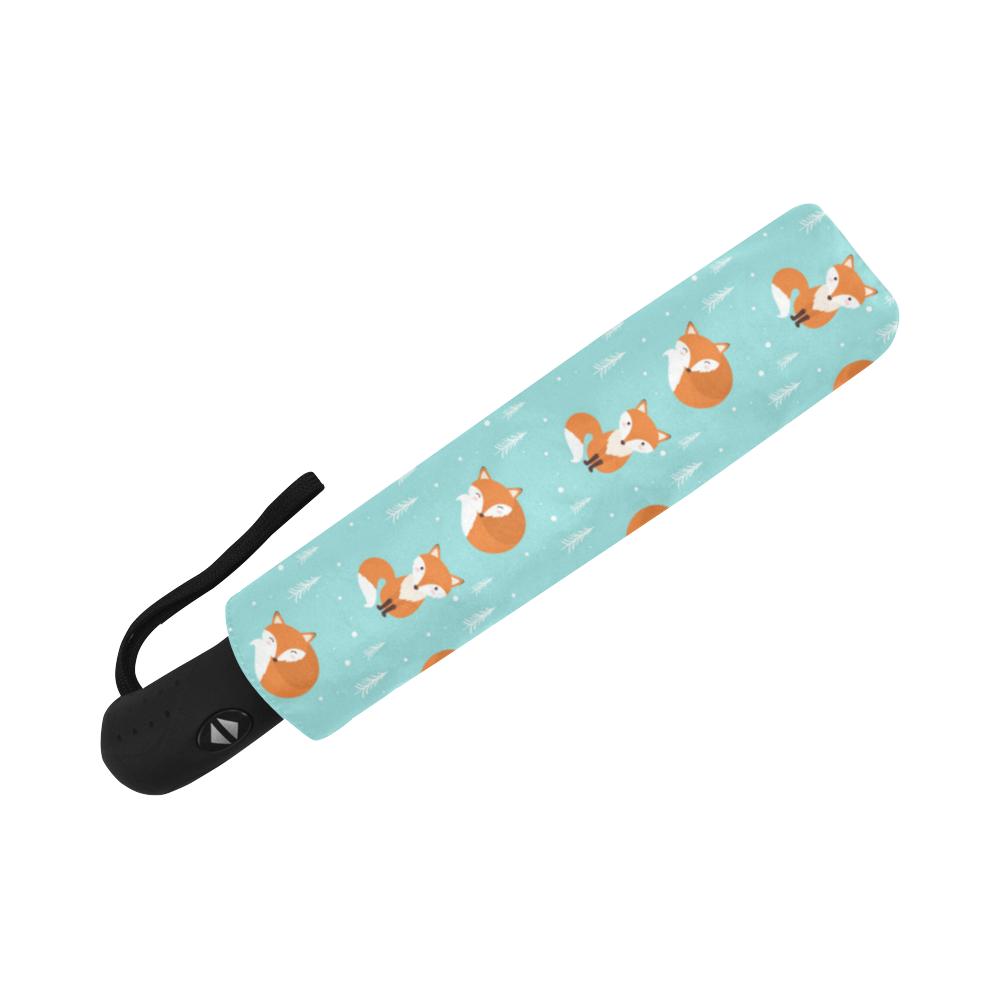 Fox Design Snow Print Pattern Automatic Foldable Umbrella