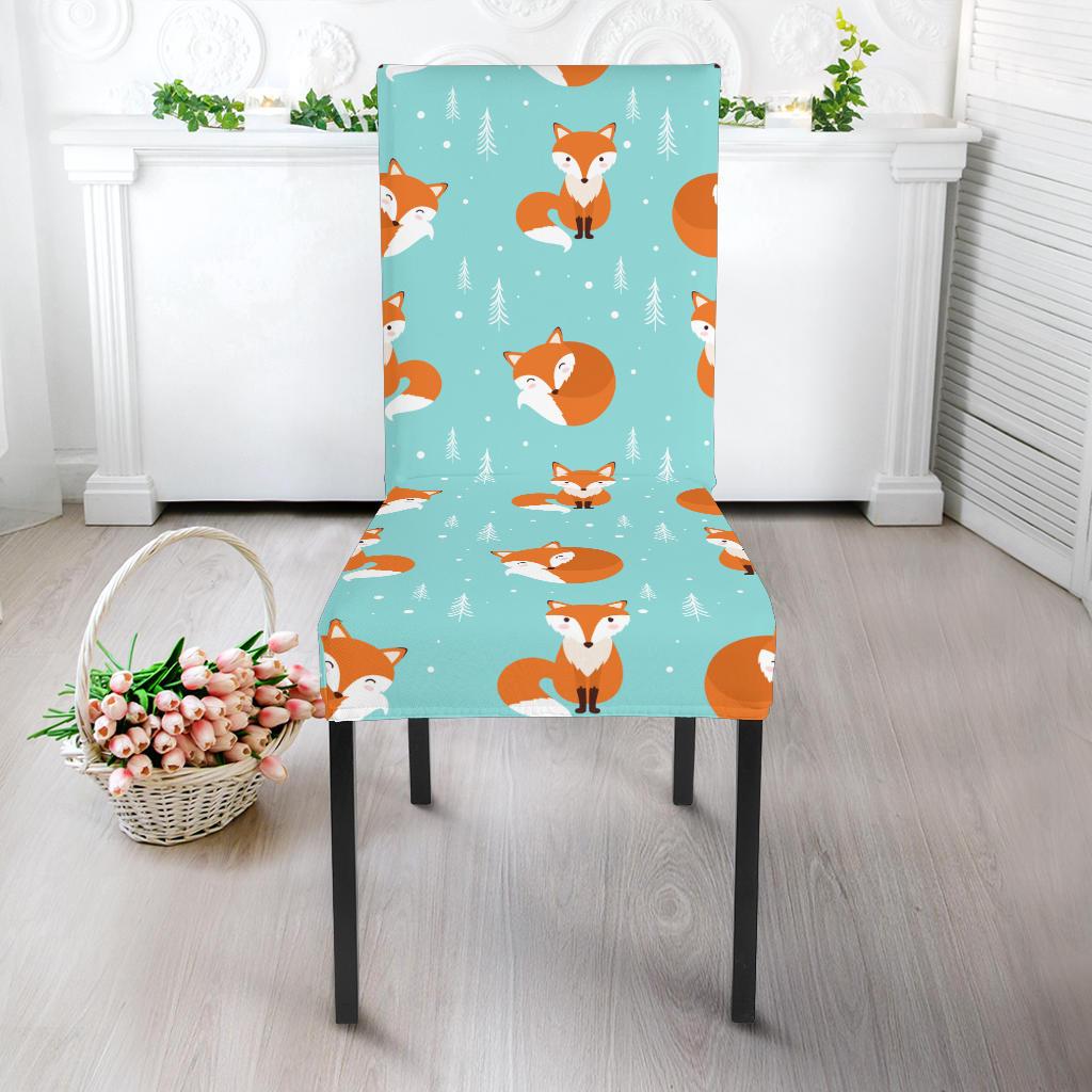Fox Design Snow Print Pattern Dinning Chair Slipper-JTAMIGO.COM