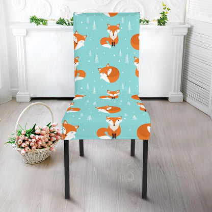 Fox Design Snow Print Pattern Dinning Chair Slipper-JTAMIGO.COM