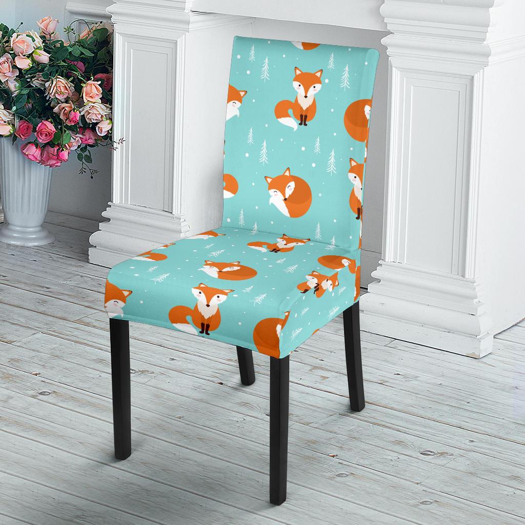 Fox Design Snow Print Pattern Dinning Chair Slipper-JTAMIGO.COM