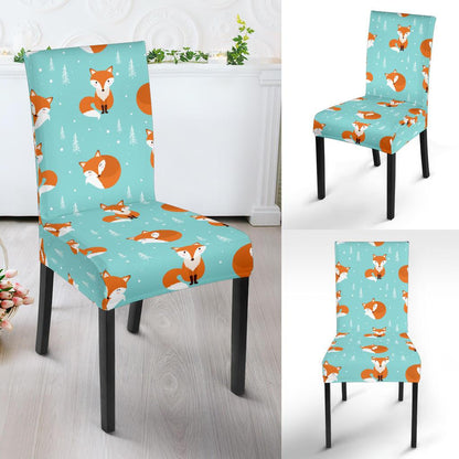 Fox Design Snow Print Pattern Dinning Chair Slipper-JTAMIGO.COM