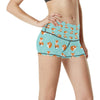 Fox Design Snow Print Pattern High Waisted Spandex Shorts-JTAMIGO.COM