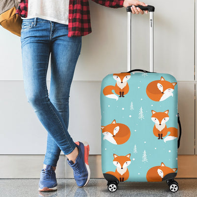 Fox Design Snow Print Pattern Luggage Cover Protector
