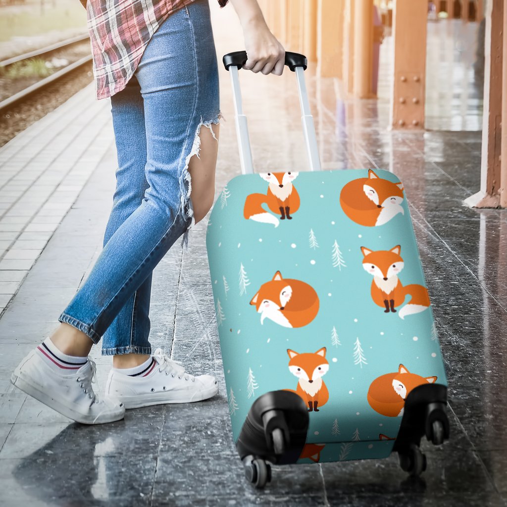 Fox Design Snow Print Pattern Luggage Cover Protector