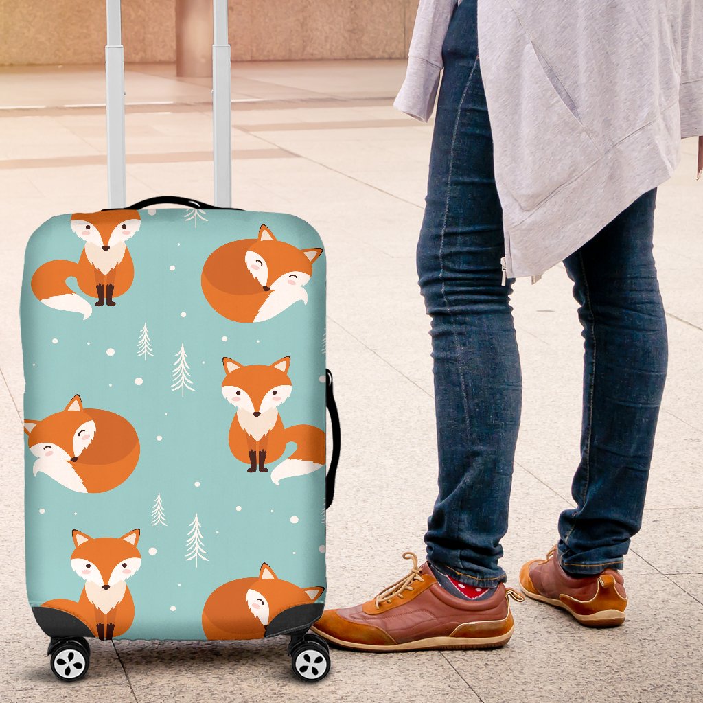 Fox Design Snow Print Pattern Luggage Cover Protector