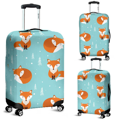 Fox Design Snow Print Pattern Luggage Cover Protector