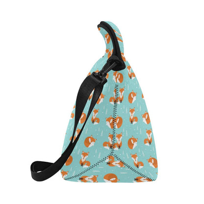 Fox Design Snow Print Pattern Neoprene Lunch Bag (Model 1669)(Large)-JTAMIGO.COM