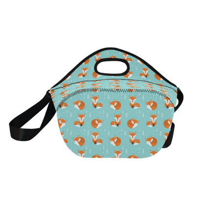 Fox Design Snow Print Pattern Neoprene Lunch Bag (Model 1669)(Large)-JTAMIGO.COM