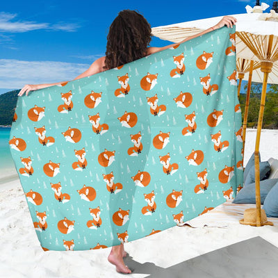 Fox Design Snow Print Pattern Sarong Pareo Wrap