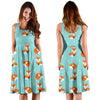 Fox Design Snow Print Pattern Sleeveless Dress
