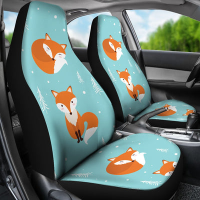 Fox Design Snow Print Pattern Universal Fit Car Seat Covers