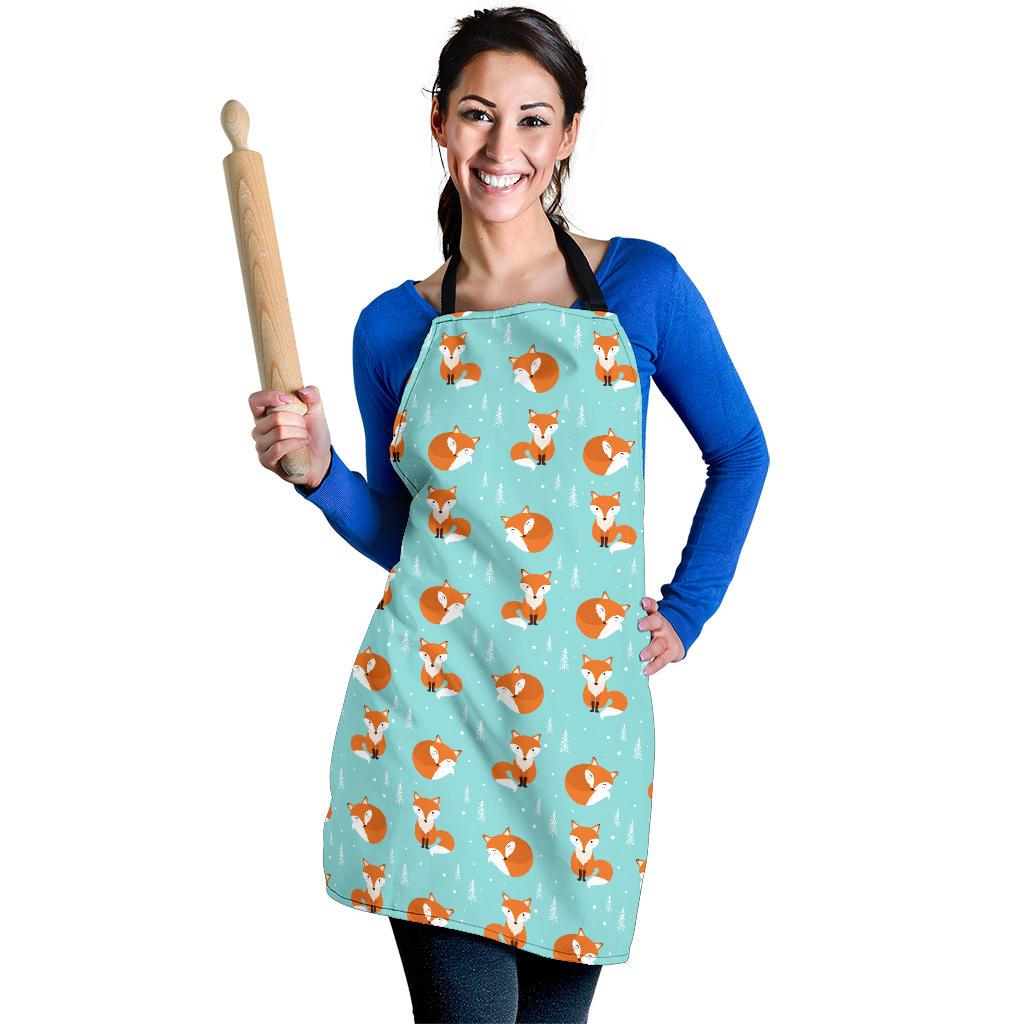 Fox Design Snow Print Pattern Women Apron