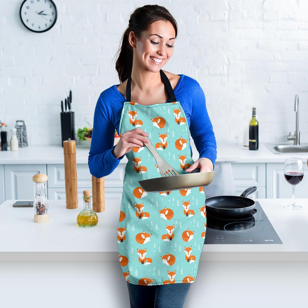 Fox Design Snow Print Pattern Women Apron