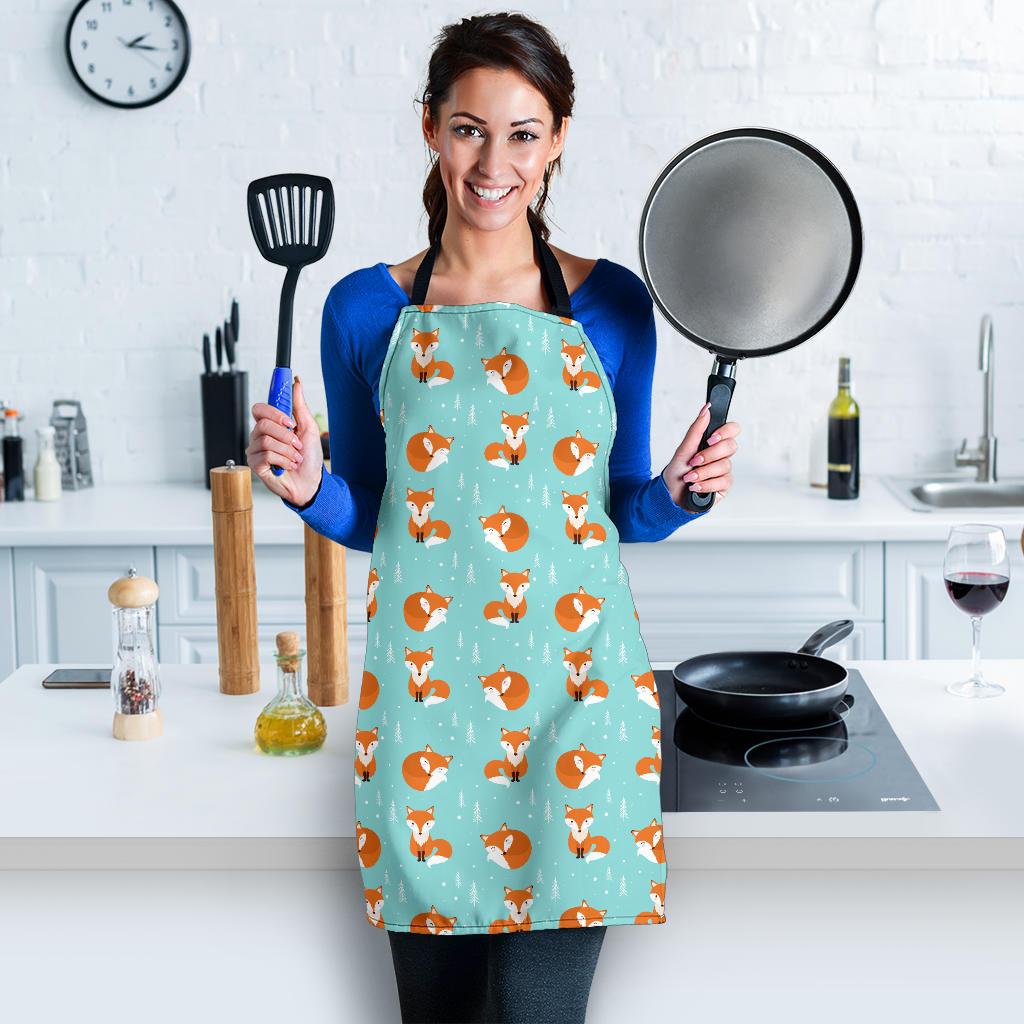 Fox Design Snow Print Pattern Women Apron
