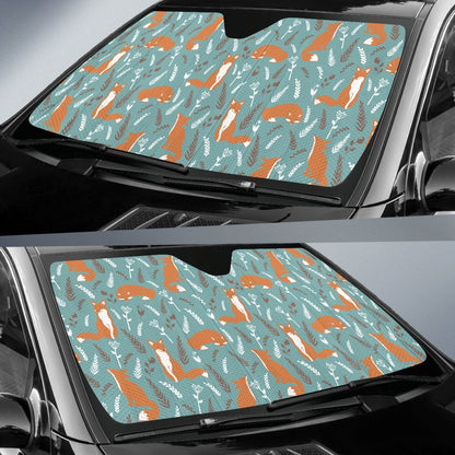 Fox Forest Print Pattern Car Sun Shade For Windshield